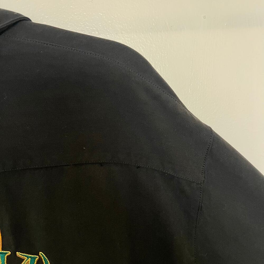 Tommy Bahama Silk Paradise Plunder Black Camp Shirt Pirate Embroidered Coastal - Picture 10 of 13
